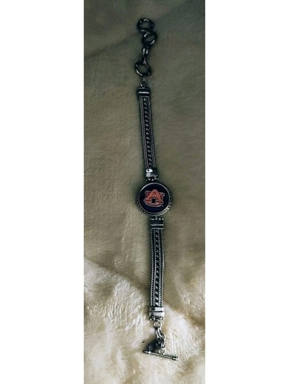 Auburn Football War Eagle Ginger Snaps 1-Snap Multi Chain Bracelet Silver Beauty